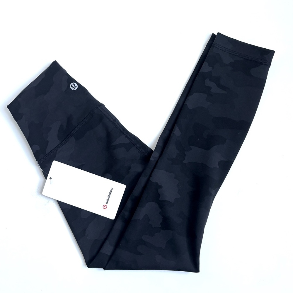 Lululemon Wunder Train High Rise Camouflage Crop Leggings 23” Black Multi Size 2 - Picture 7 of 15
